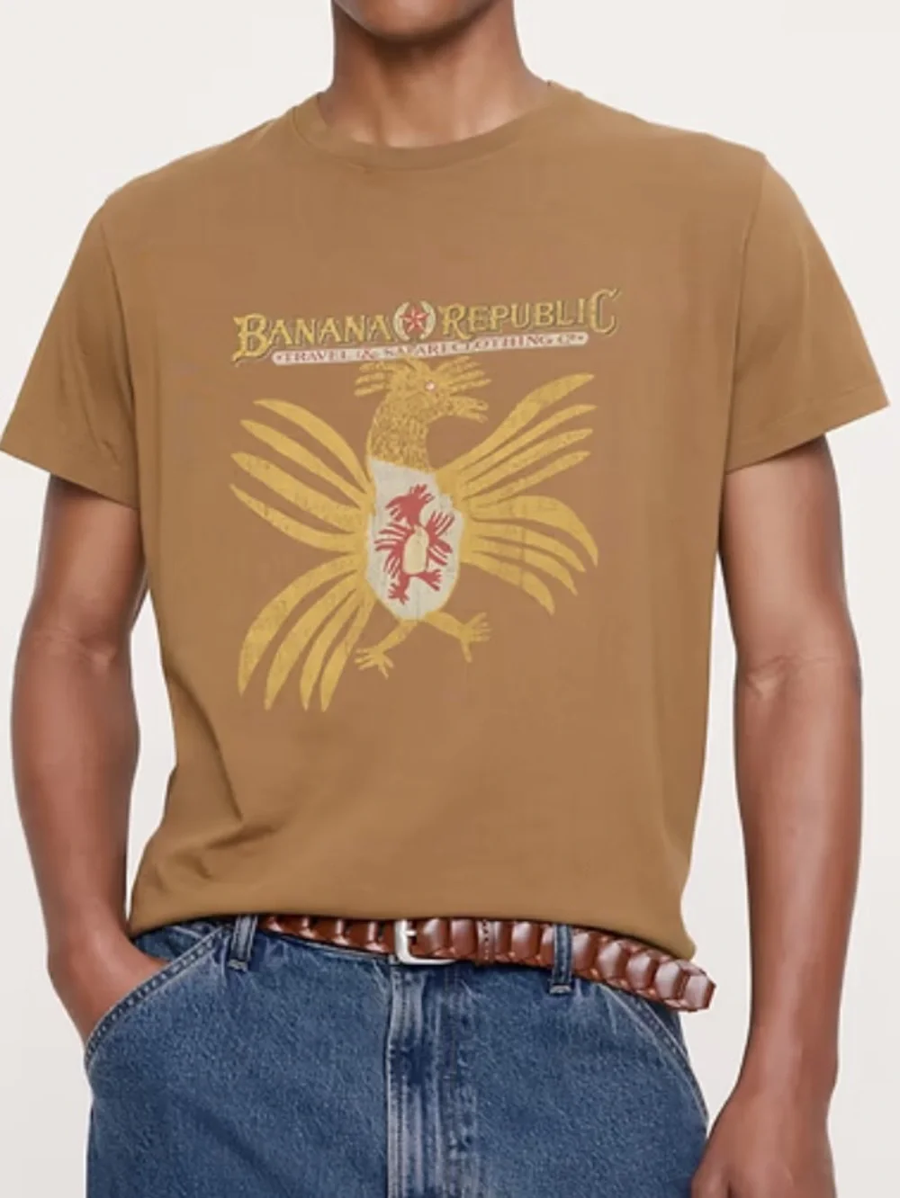 Banana Republic Brown Graphic Crest Short Sleeve Tee